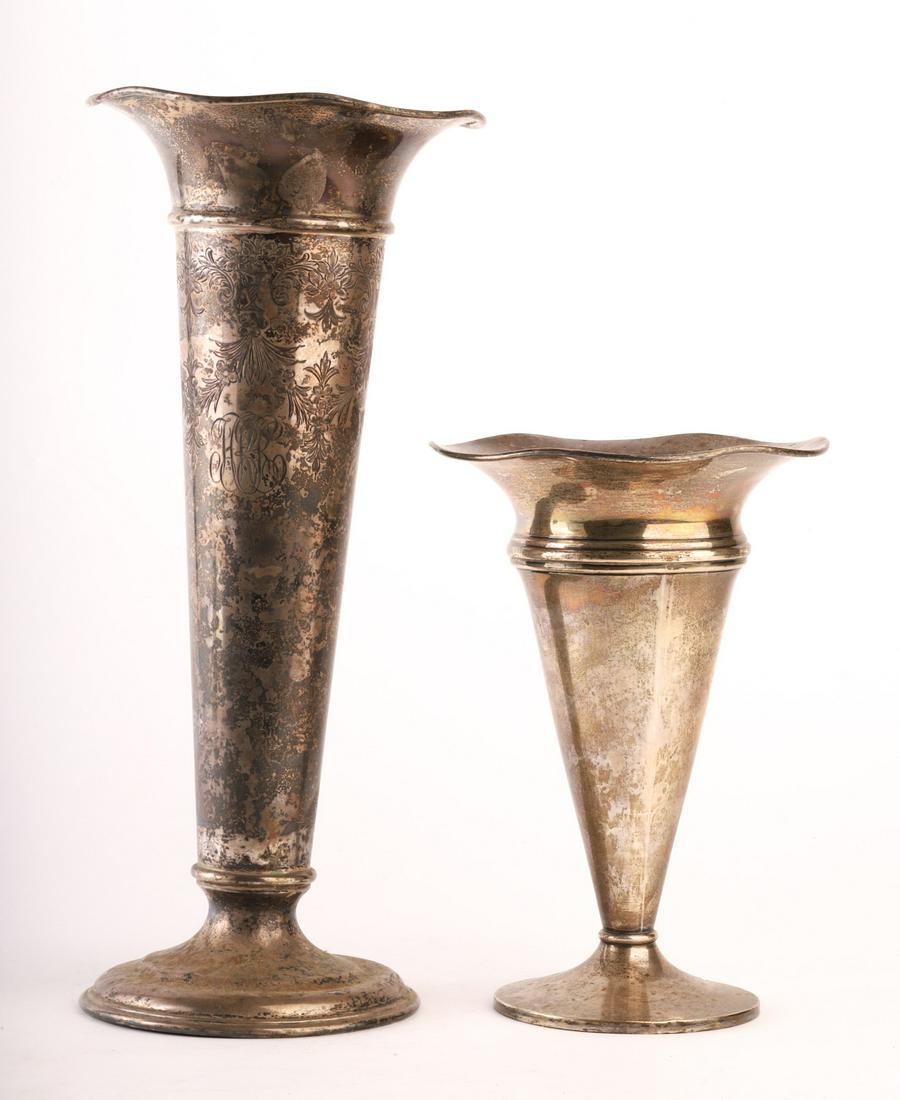 (2) ACME WEIGHTED STERLING SILVER FLOWER VASES (1 of 12)