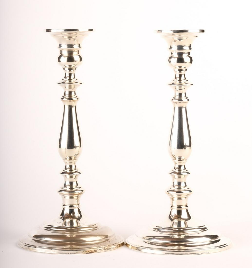 VERY NICE PAIR of STERLING CANDLESTICKS (1 of 6)