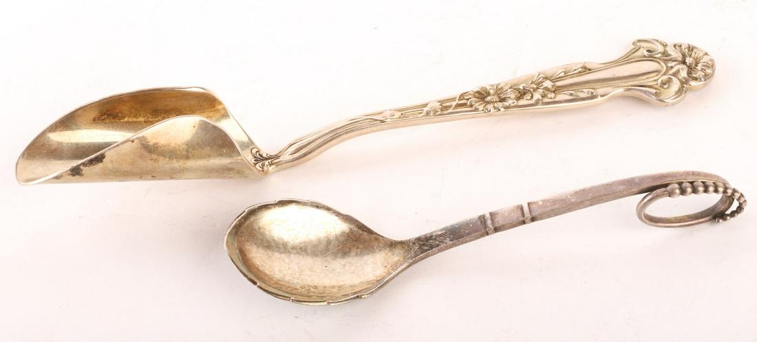 STERLING SILVER CHEESE SCOOP & GEORG JENSEN SPOON (1 of 9)