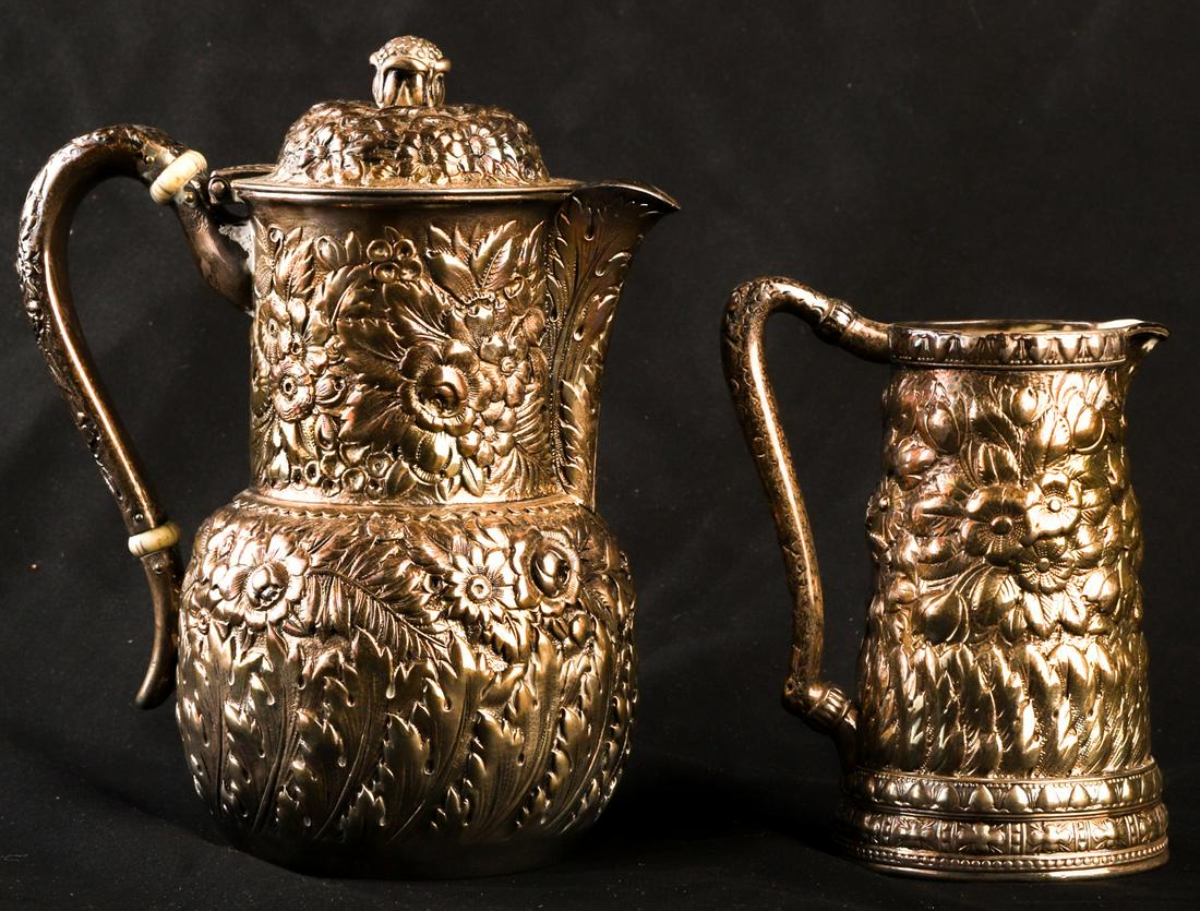 TIFFANY & CO STERLING SILVER TEA POT & CREAMER (1 of 11)