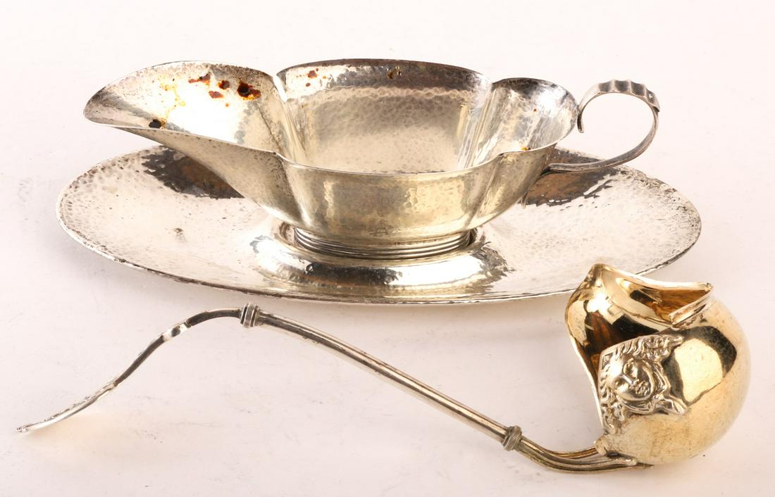 GORHAM STERLING SILVER SAUCE BOAT & COIN LADLE (1 of 15)