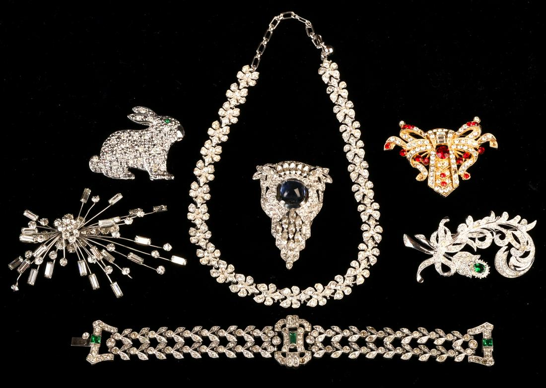 GROUP OF COSTUME JEWERLY SET WITH RHINESTONES (1 of 17)