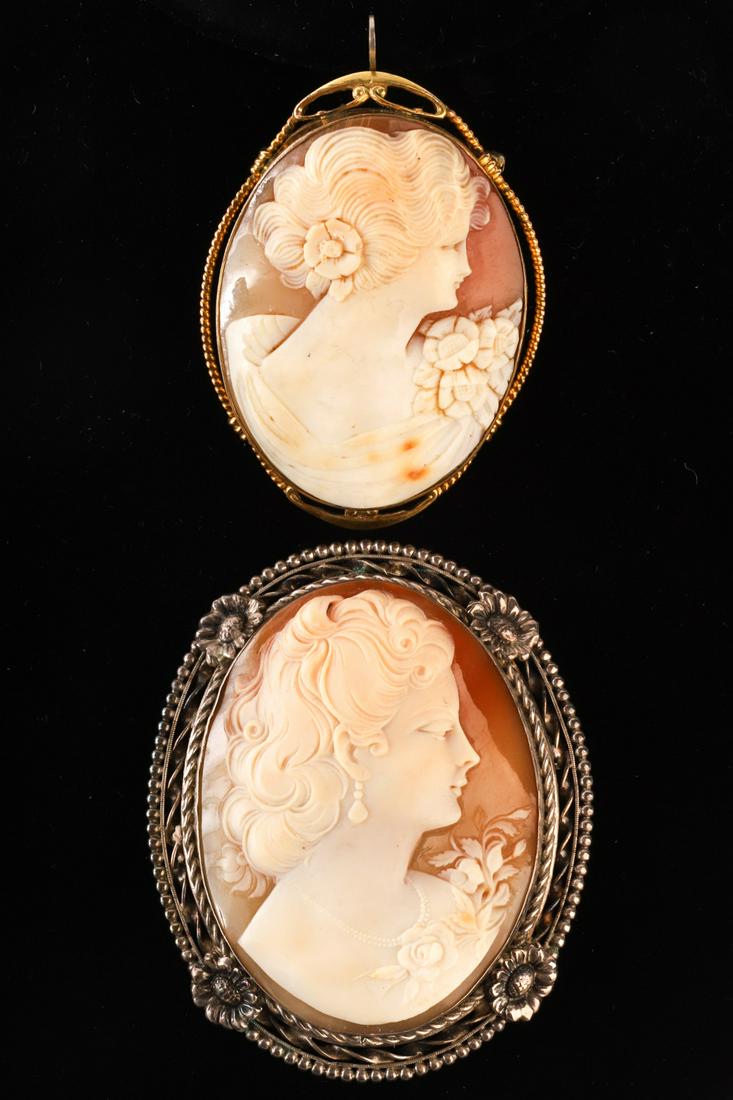 (2) SHELL CAMEO BROOCHES (1 of 14)