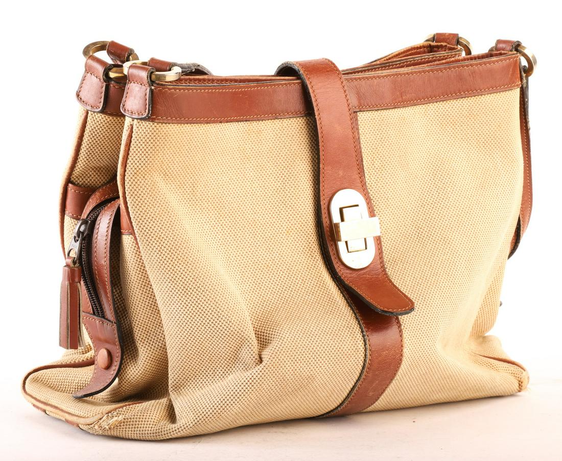 MARK CROSS LEATHER & CANVAS DESIGNER HANDBAG (1 of 6)