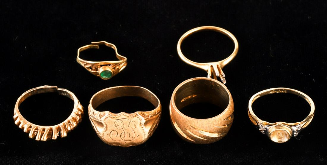 GROUPING 14k GOLD RINGS & (1) 10k (1 of 9)