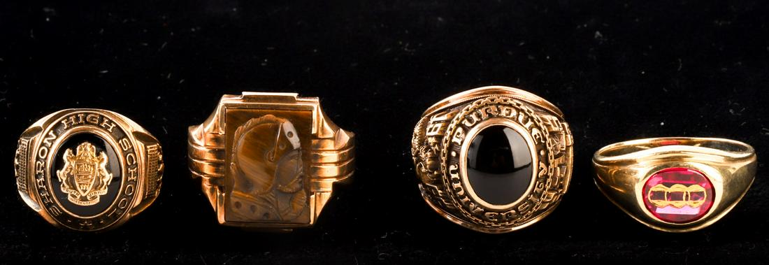 (4) MEN'S 10k GOLD RINGS & LAPEL PIN (1 of 17)