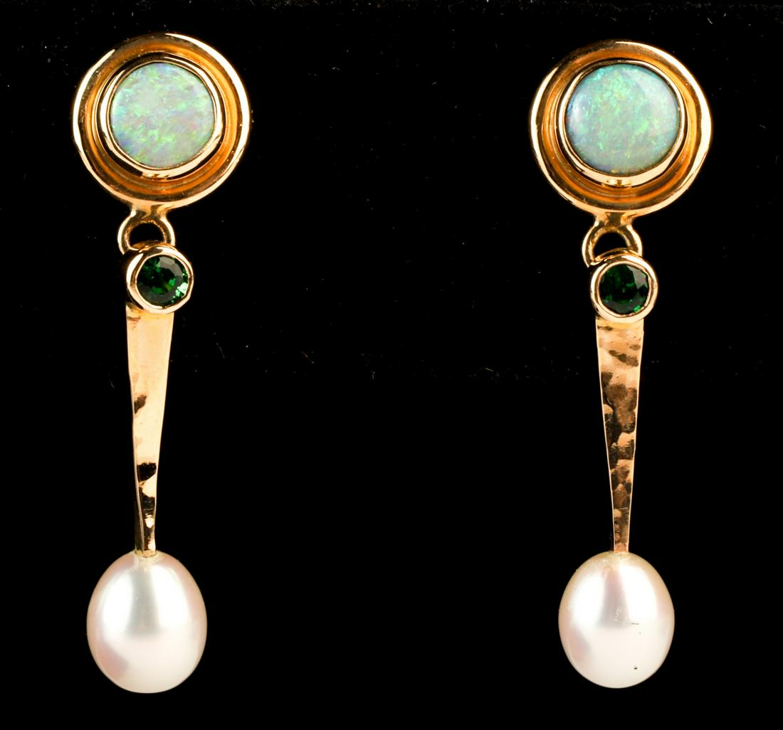 BAKSA 14k GOLD BLACK OPAL BEARRINGS (1 of 7)