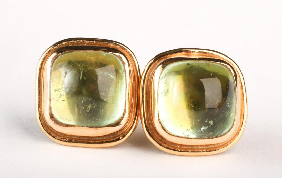 BAKSA 14k GOLD CUSHION-CUT TOURMALINE EARRINGS (1 of 4)