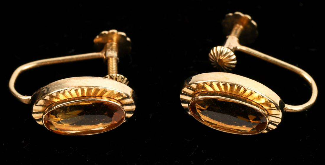 14k GOLD and CITRINE EARRINGS (1 of 4)