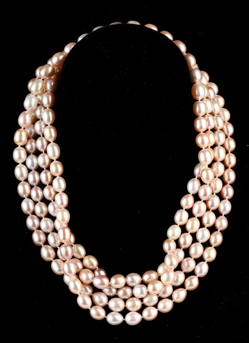 BAKSA JUMBO PINK RICE FRESHWATER PEARL NECKLACE (1 of 11)