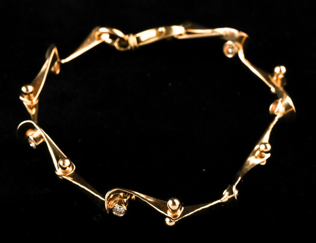 BAKSA 14k GOLD and DIAMOND (6) LINK BRACELET (1 of 8)