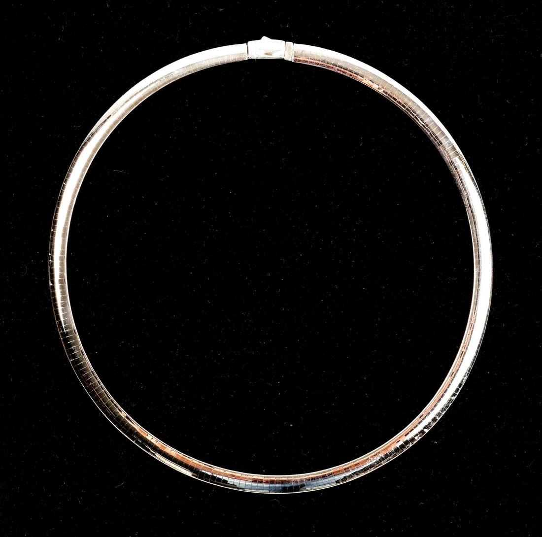 14k WHITE & YELLOW GOLD OMEGA NECKLACE (1 of 9)