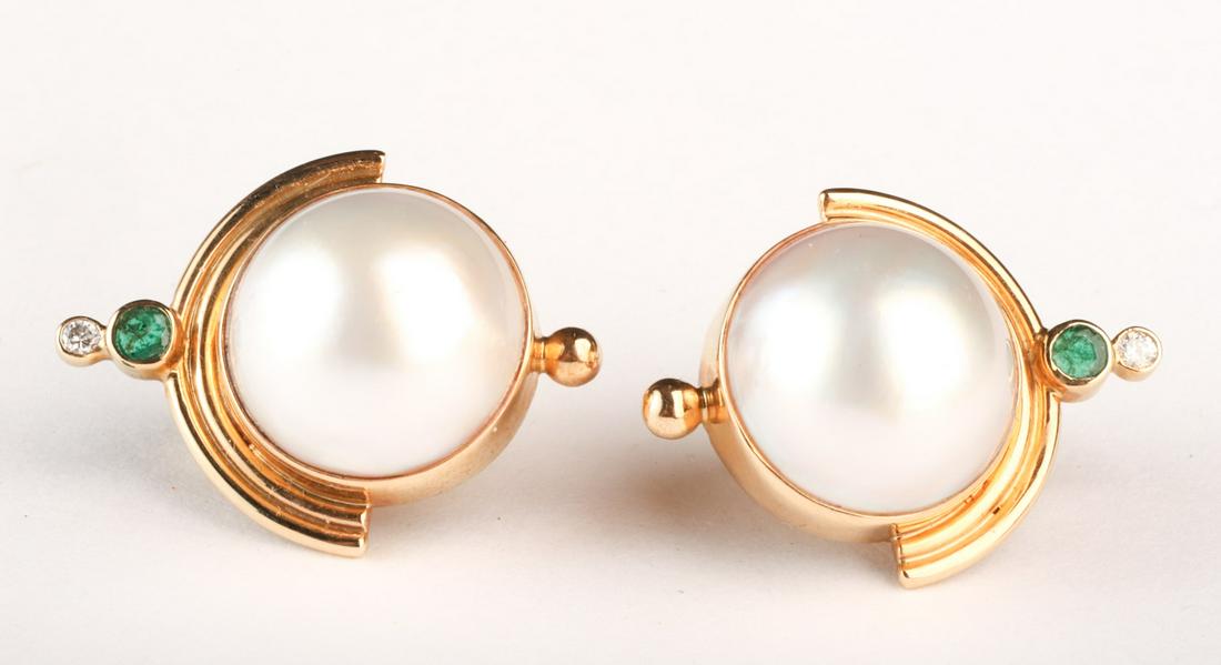 BAKSA 14k GOLD MABE PEARL EARRINGS (1 of 4)