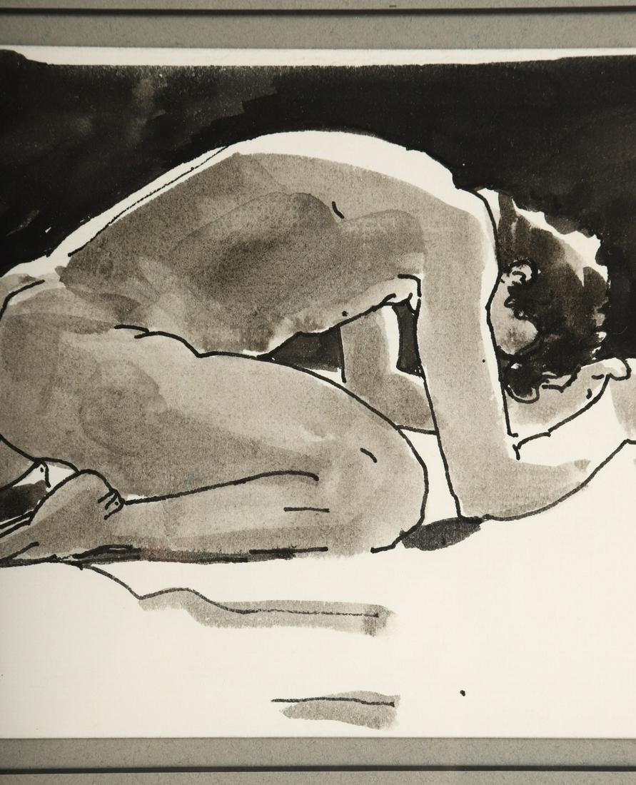 TERESA BAKSA (b. 1957): "Raphael" ink on board 6 1/4 x 9 7/8 inches (not including frame). signed. custom framed. Teresa Baksa: Graduate of Harvard University Extension School, A.L.B. cum laude, 1989, Cambridge, Massachusett