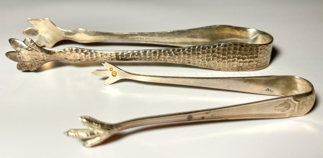 (2) PAIR STERLING SILVER TONGS (1 of 9)