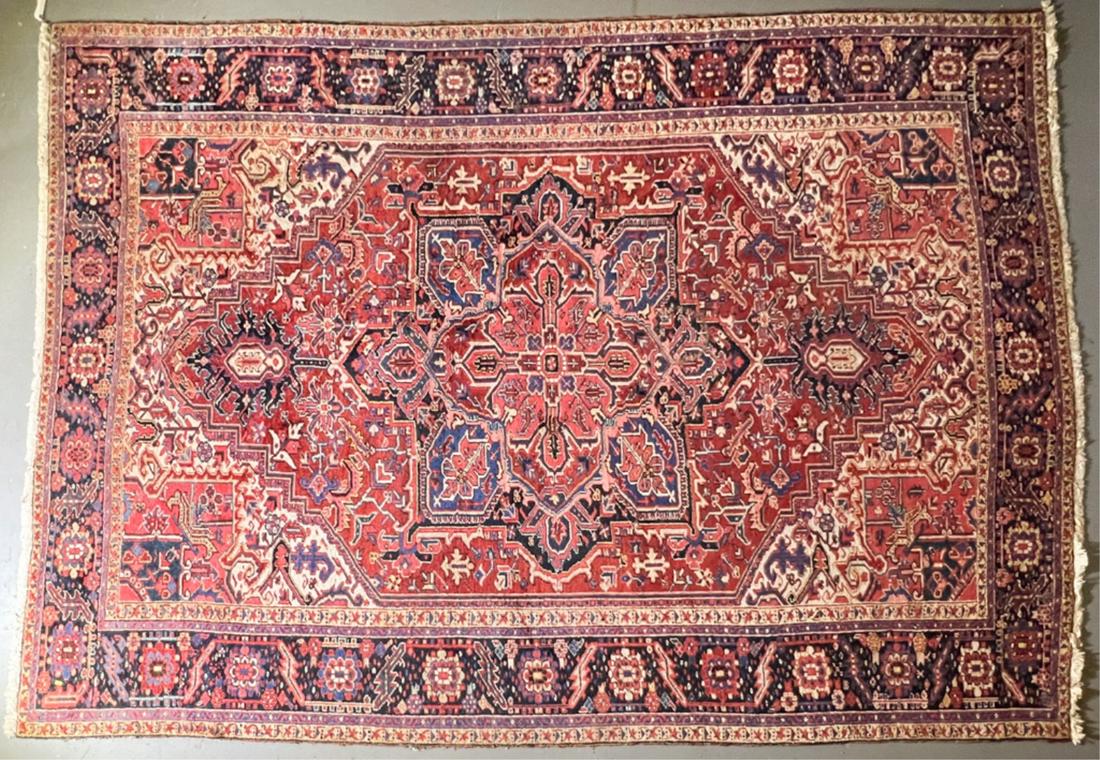 ANTIQUE PERSIAN HAND WOVEN HERIZ ORIENTAL CARPET (1 of 12)