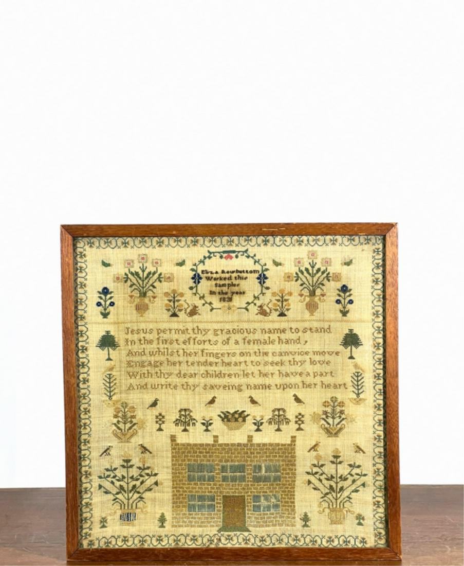 DATED 1831 "ELIZA ROURBOTTOM" SCHOOLGIRL SAMPLER (1 of 6)