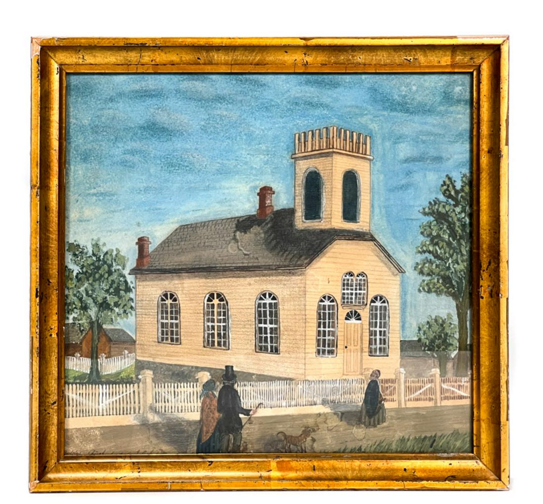 (19thc) SIGNED WATERCOLOR "GEDDES CHURCH" (1 of 12)