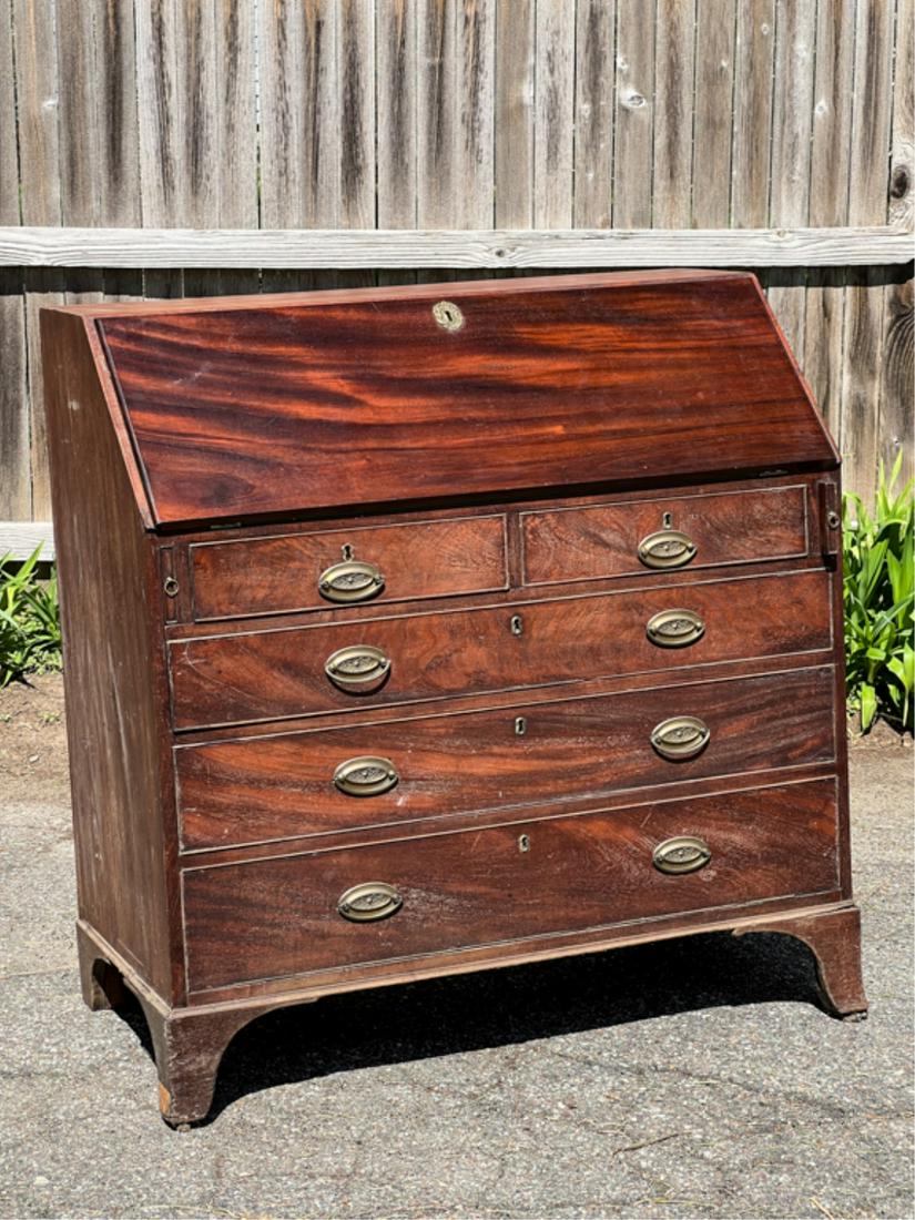 19th CENTURY ENGLISH MAHOGANY SLANT FRONT DESK (1 of 14)