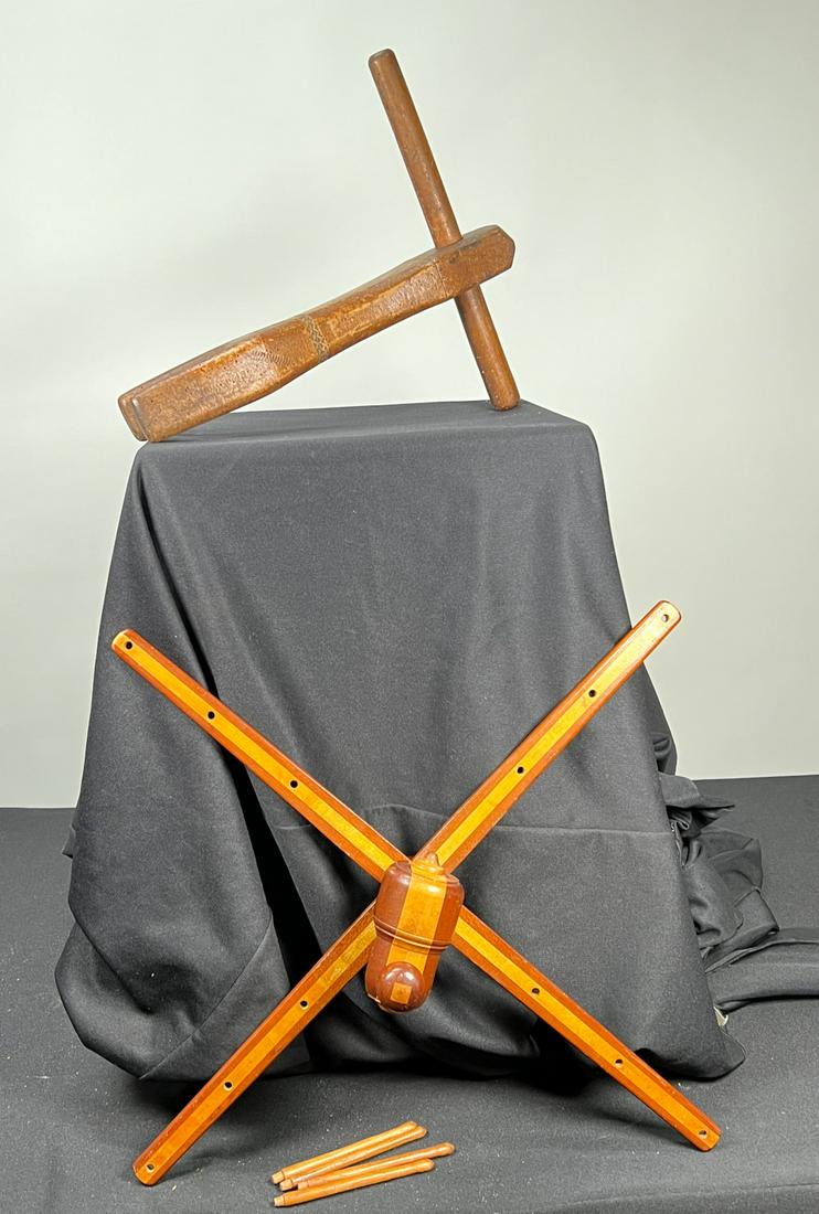 SIGNED & CARVED BED WRENCH w SHAKER YARN WINDER (1 of 12)