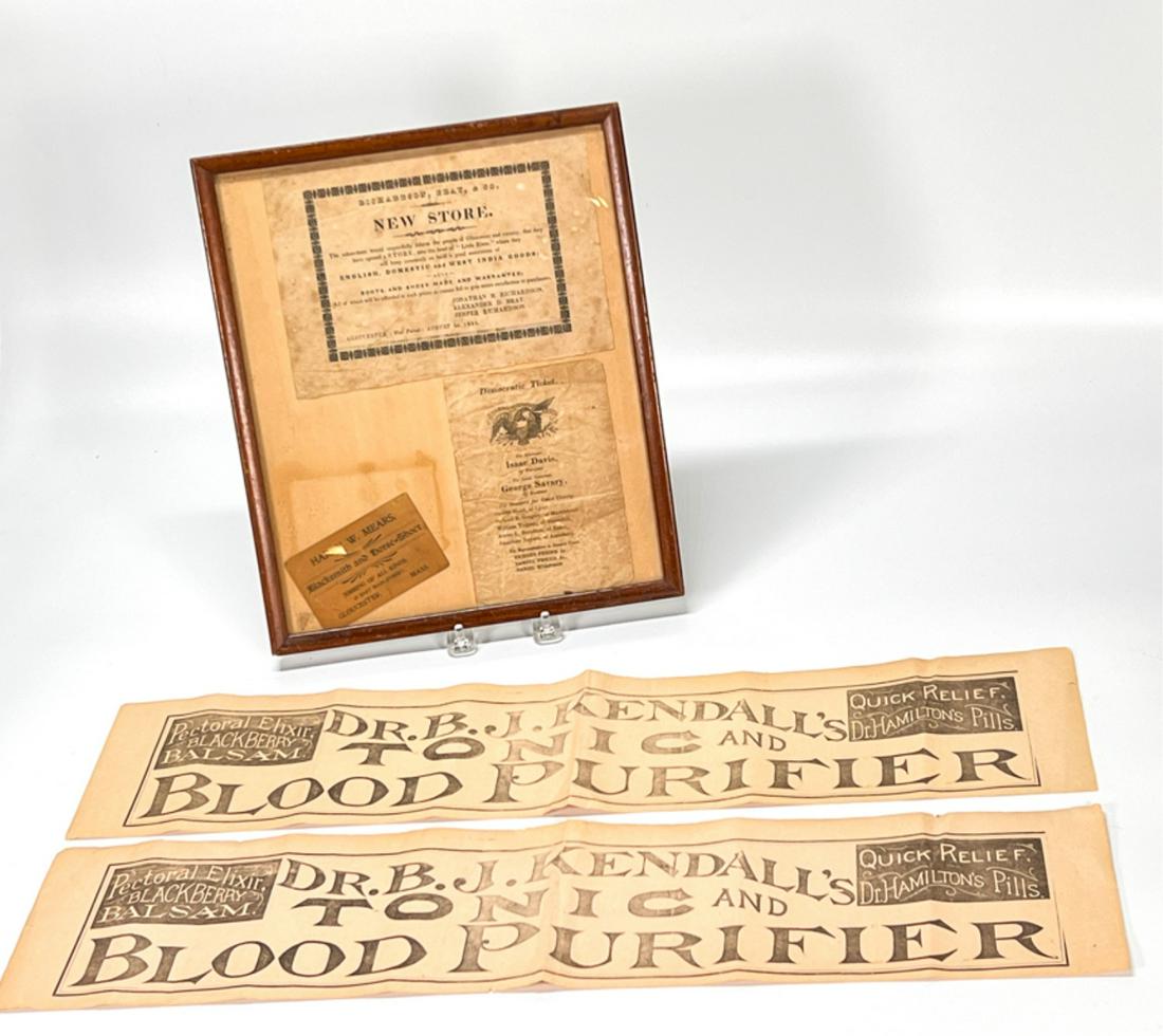 LOCAL EPHEMERA  w ADVERTISING & POLITICAL TICKET (1 of 9)