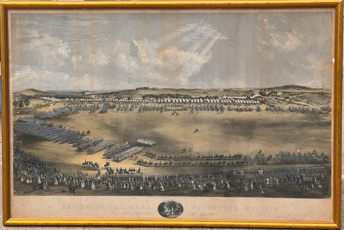 "REVIEW OF THE MASS VOLUNTEER MILITIA" LITHOGRAPH (1 of 16)