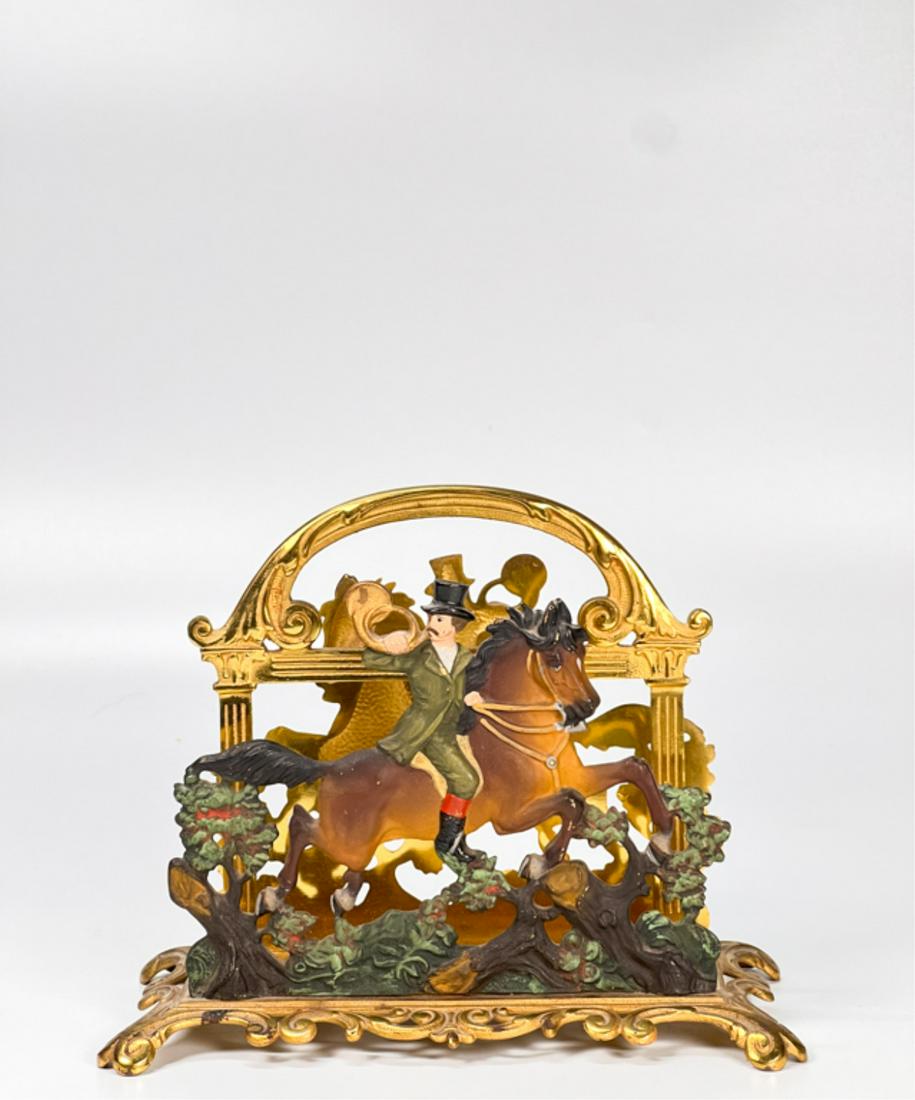 BRADLEY & HUBBARD CAST BRASS FOX HUNT LETTER BOX (1 of 9)