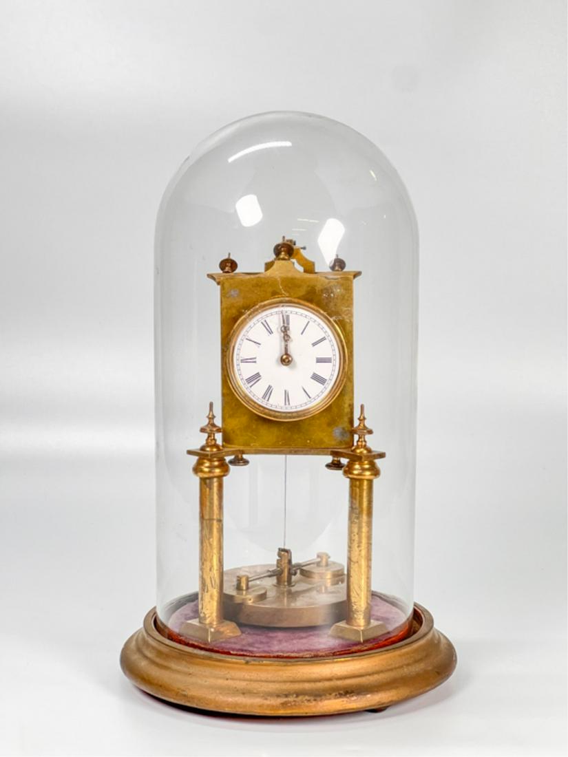 EARLY 20th C GERMAN BRASS TORSION 400 DAY CLOCK (1 of 18)