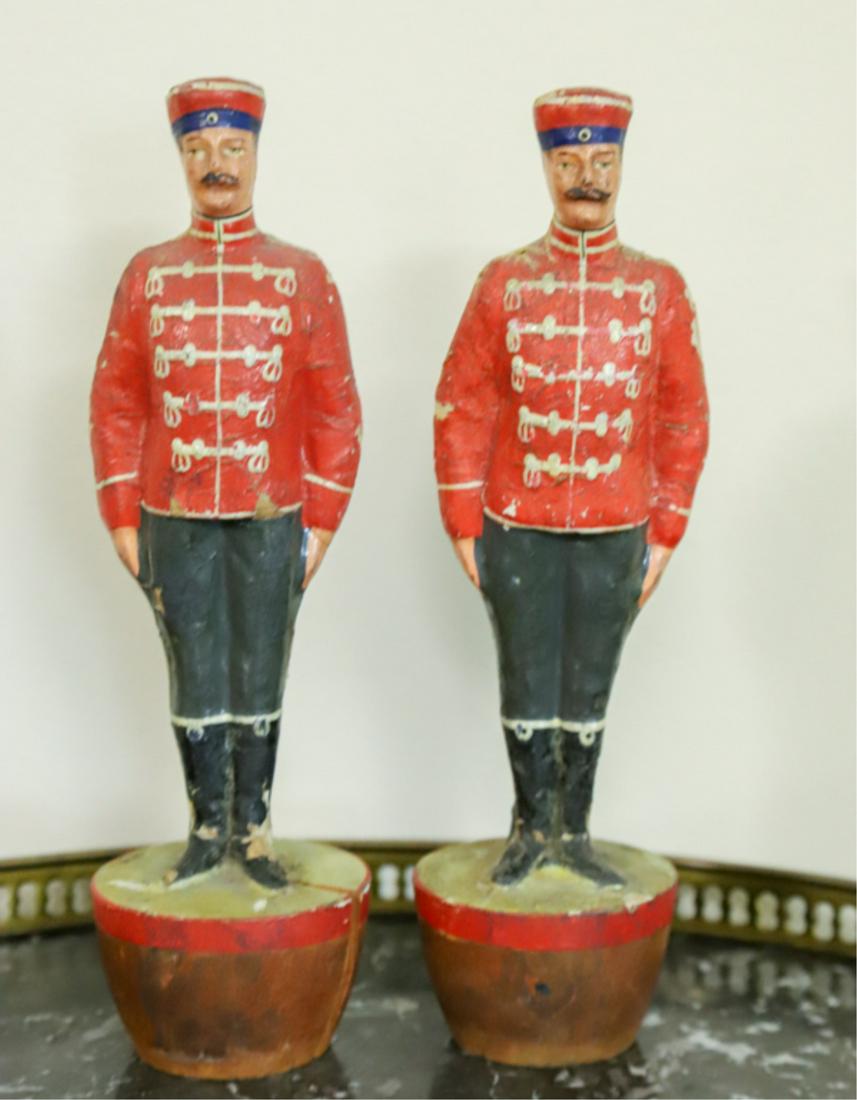 PAIR of CARVED and POLYCHROME WOOD FIGURES (1 of 5)