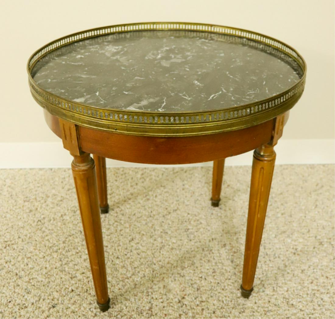 ROUND MARBLE TOP STAND ON FLUTED LEGS (1 of 5)