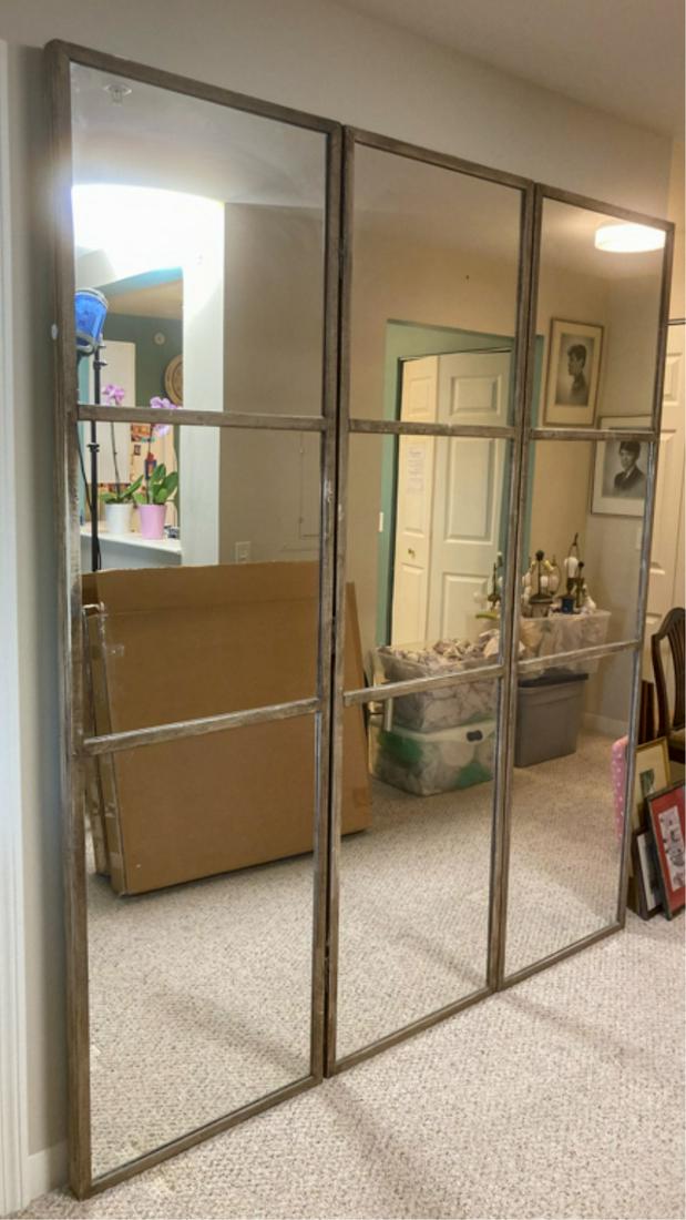 (3) PANEL DECORATIVE MIRRORED DRESSING SCREEN (1 of 4)