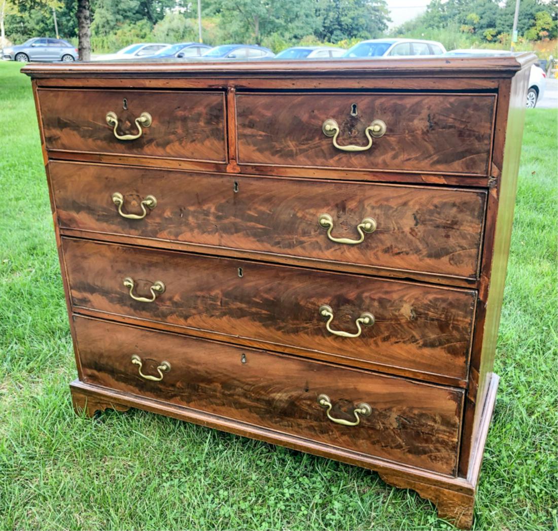 (19th C) ENGLISH CHIPPENDALE CHEST OF DRAWERS (1 of 8)