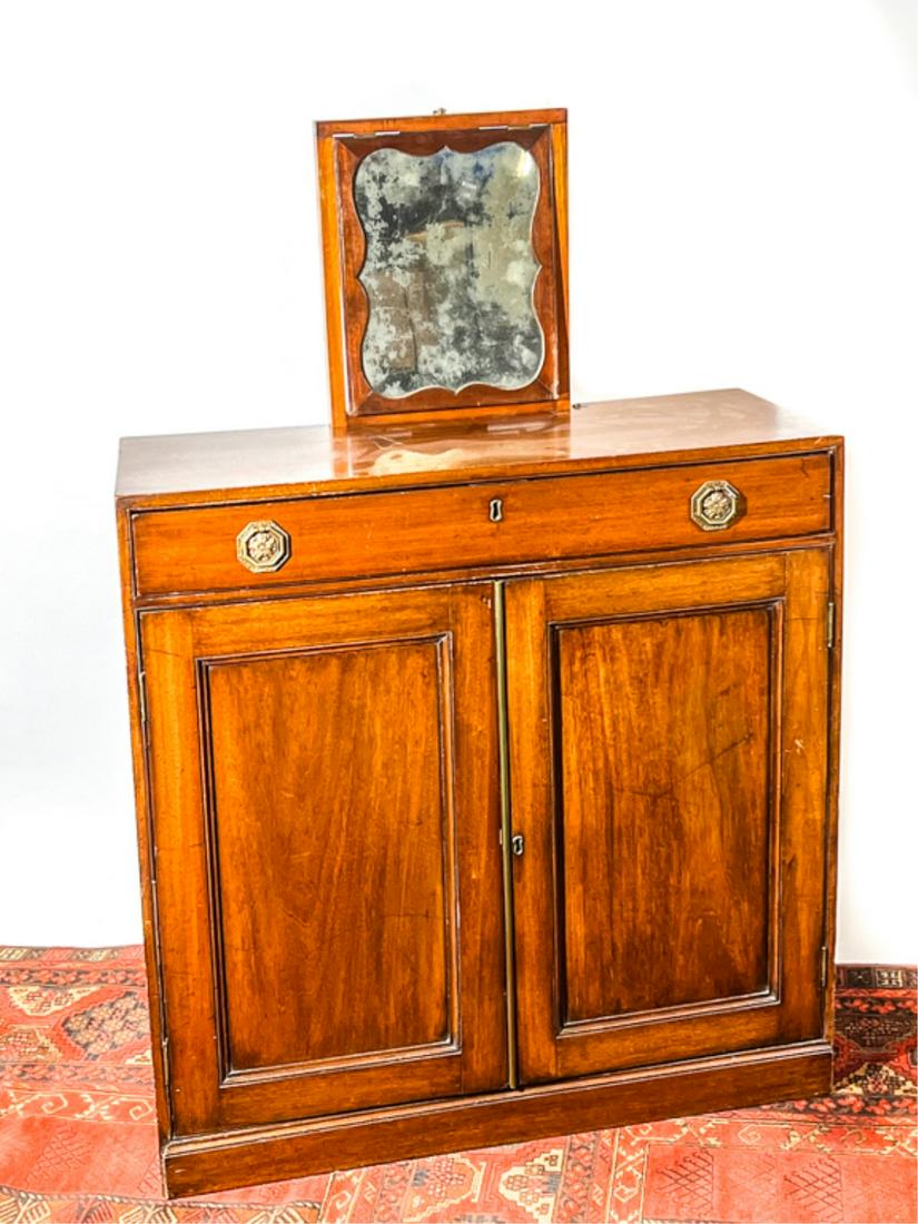 MAHOGANY DRESSING CABINET w RETRACTABLE MIRROR (1 of 16)