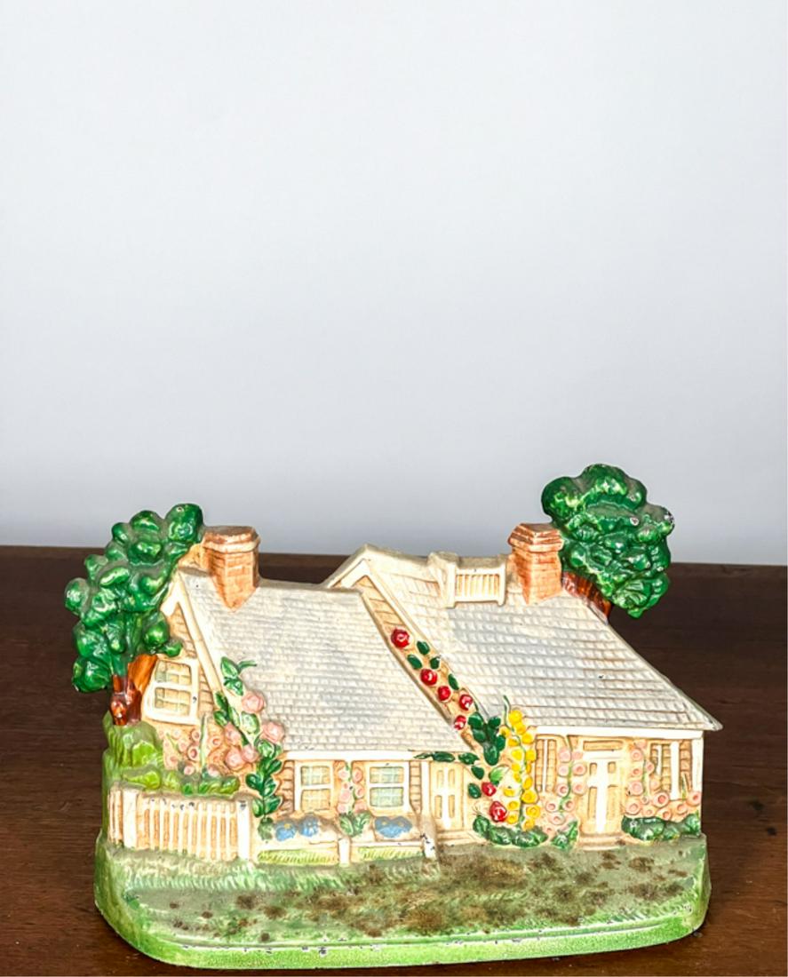 PAINTED CAST IRON "COTTAGE" DOORSTOP (1 of 4)