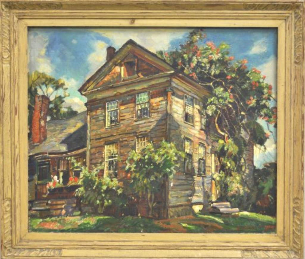 William Lester Stevens, American (1888-1969): Summer in New England, signed W. Lester Stevens, L.R. Oil on Canvas, 25" x 30" Framed