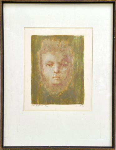 Leonor Fini, French (1908-1996): "Visage", signed Leonor Fini, L.R. Color Lithograph, 12 1/2" x 9 1/2", Framed