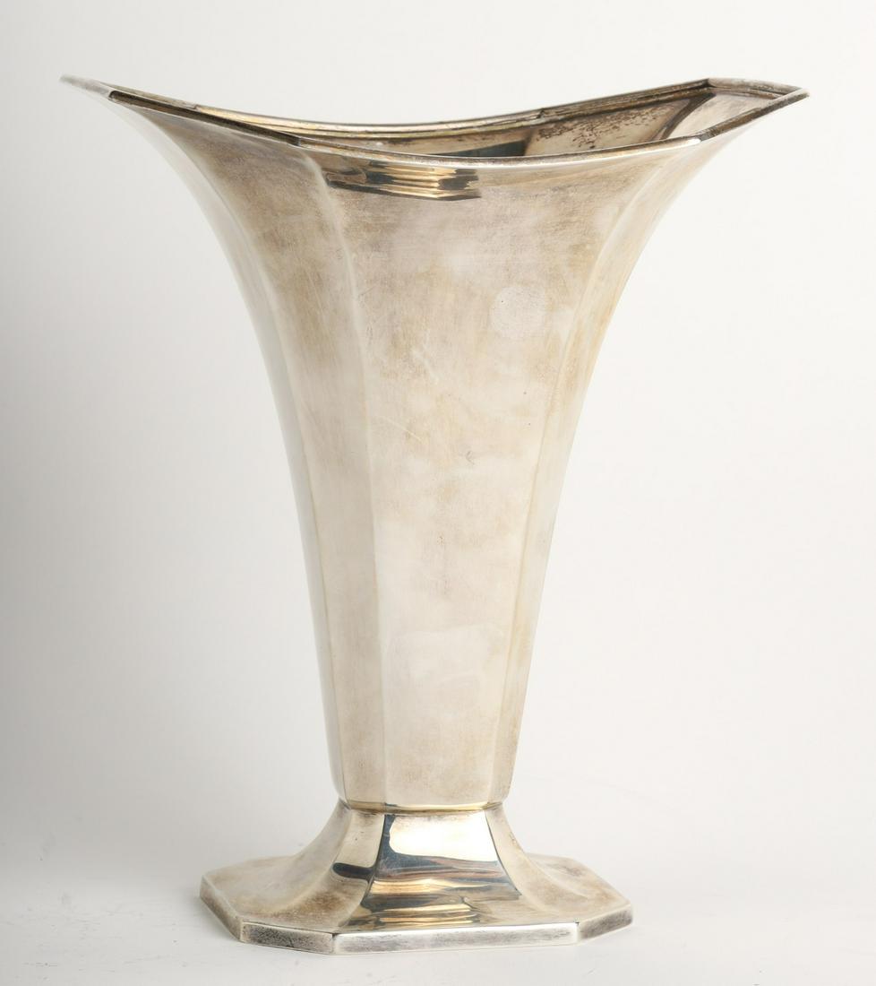 GORHAM STERLING SILVER FLUTED, OCTAGONAL VASE (1 of 11)