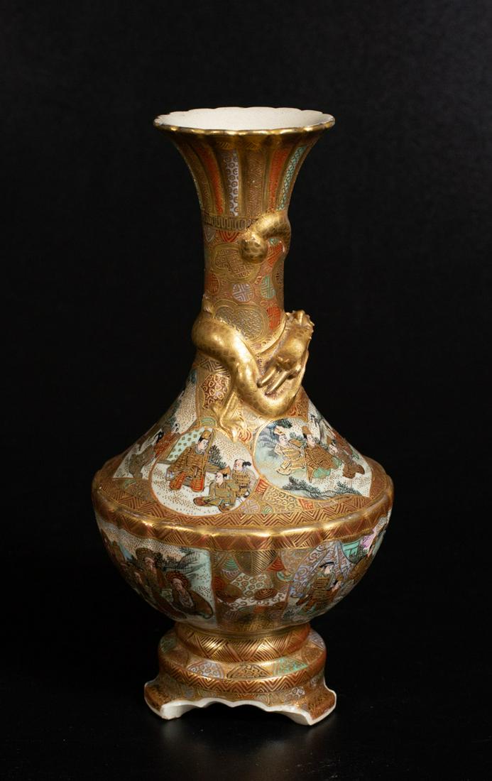 (19th c) JAPANESE SATSUMA SIGNED VASE (1 of 8)