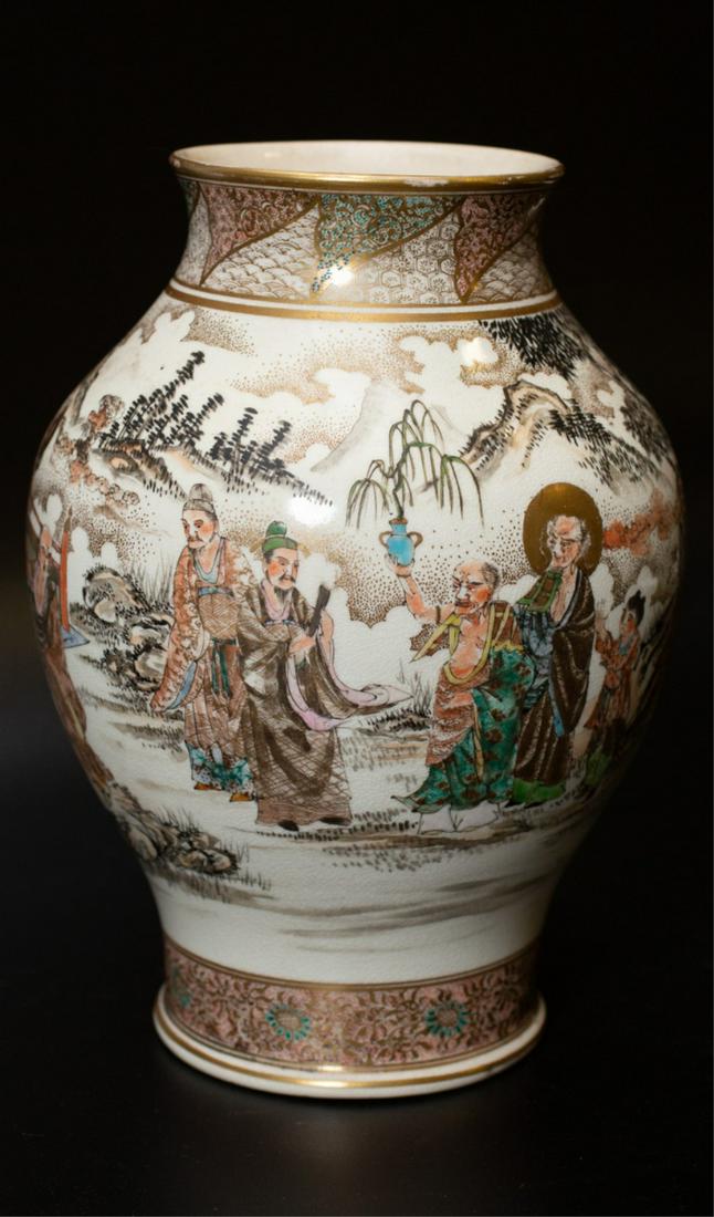 (19th c) JAPANESE SATSUMA VASE by KINKOZAN (1 of 5)