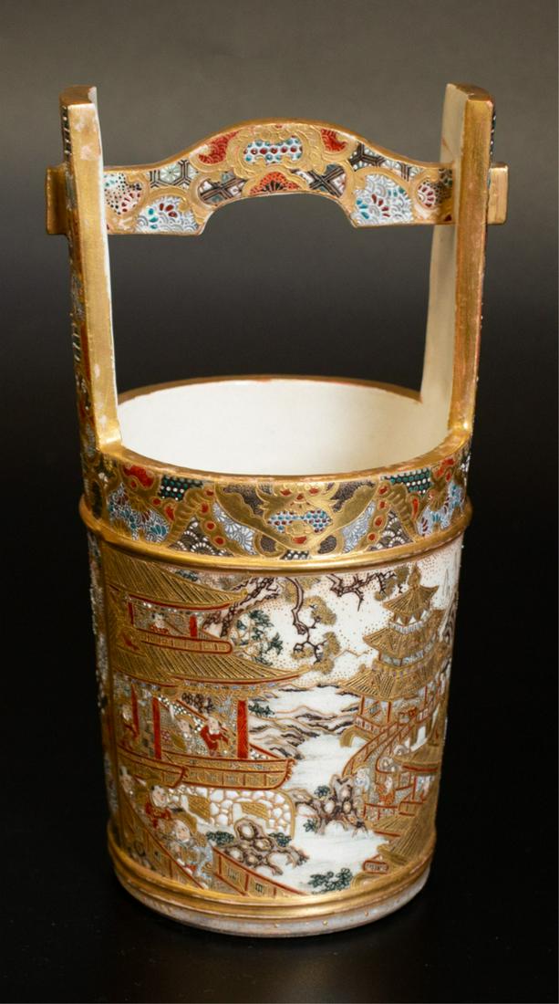 (19th c) JAPANESE SATSUMA BUCKET (1 of 9)