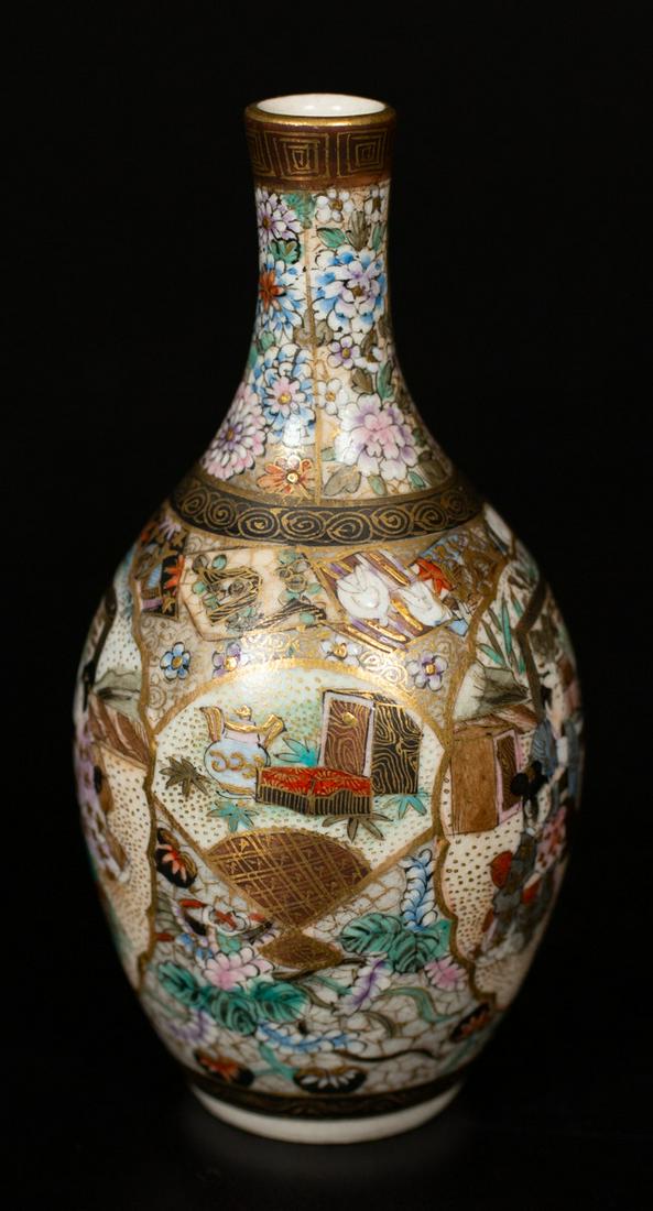 MINIATURE (19th c) JAPANESE SATSUMA VASE (1 of 6)