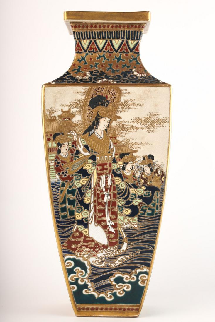 (19th c) JAPANESE SATSUMA VASE (1 of 11)