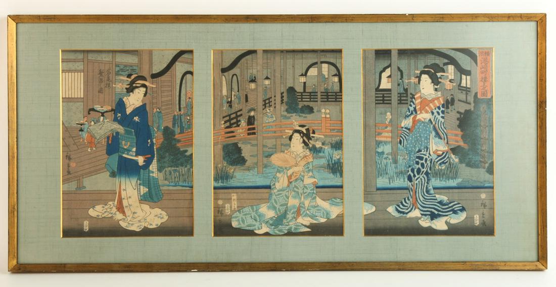UTAGAWA HIROSHIGE TRIPTYCH (1 of 12)
