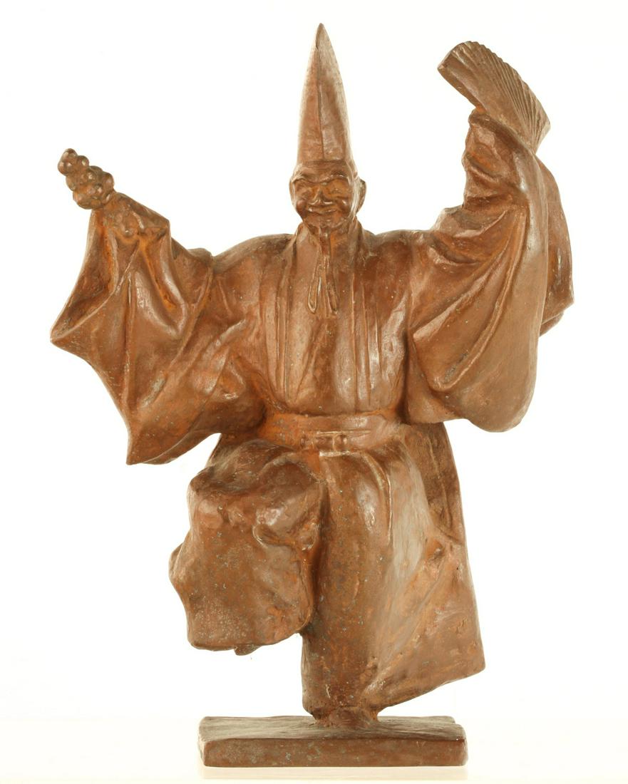 MEIJI JAPANESE BRONZE SCULPTURE of an ACTOR (1 of 9)