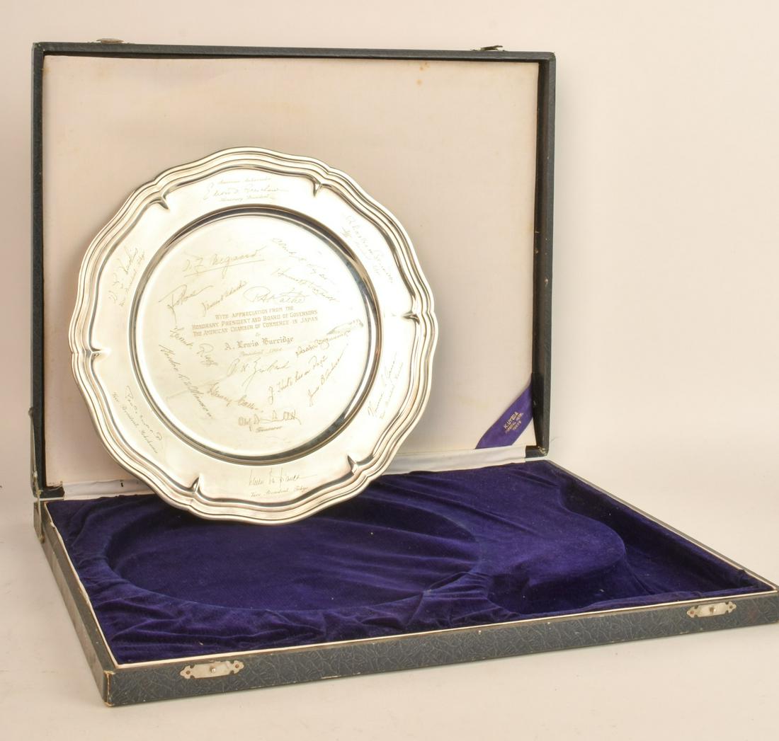 IMPORTANT 1964 JAPANESE SILVER PRESENTATION PLATE (1 of 14)