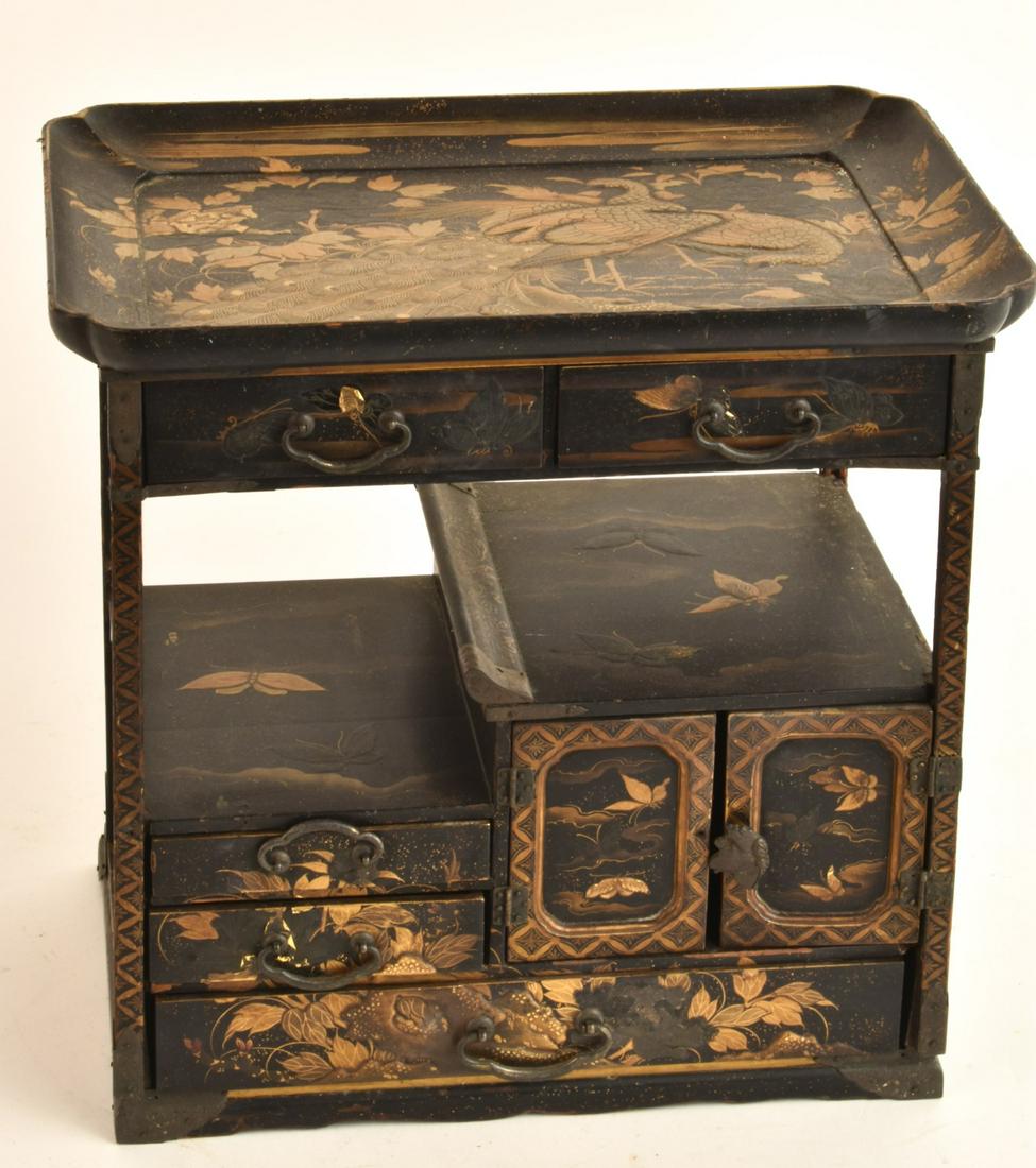 (19th c) JAPANESE LACQUER DRESSER PIECE (1 of 15)