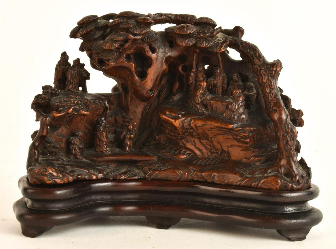 (19thc) JAPANESE CARVED FIGURE GROUPS in MINIATURE (1 of 20)