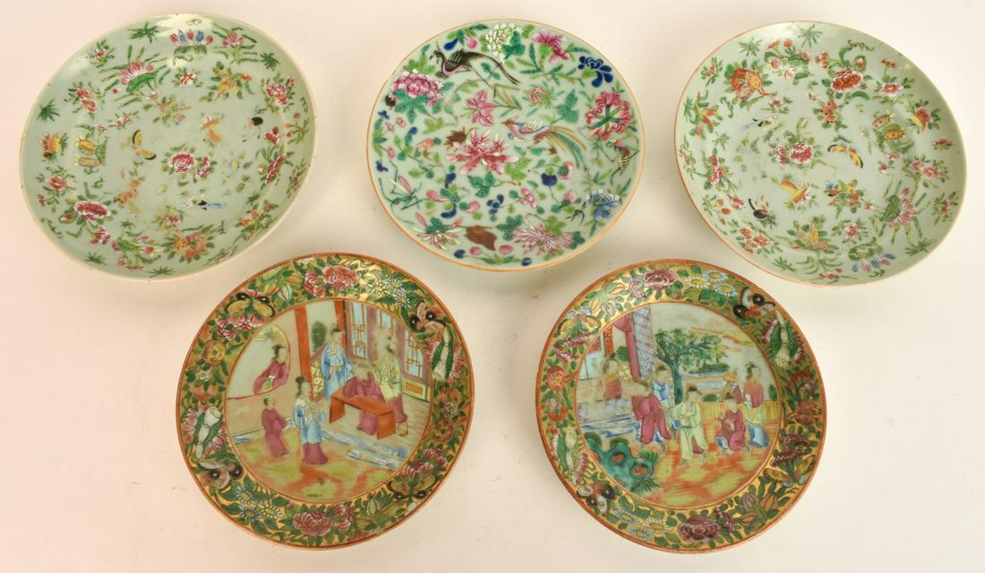(5) CHINESE CELEDON and ROSE MEDALLION PLATES (1 of 18)