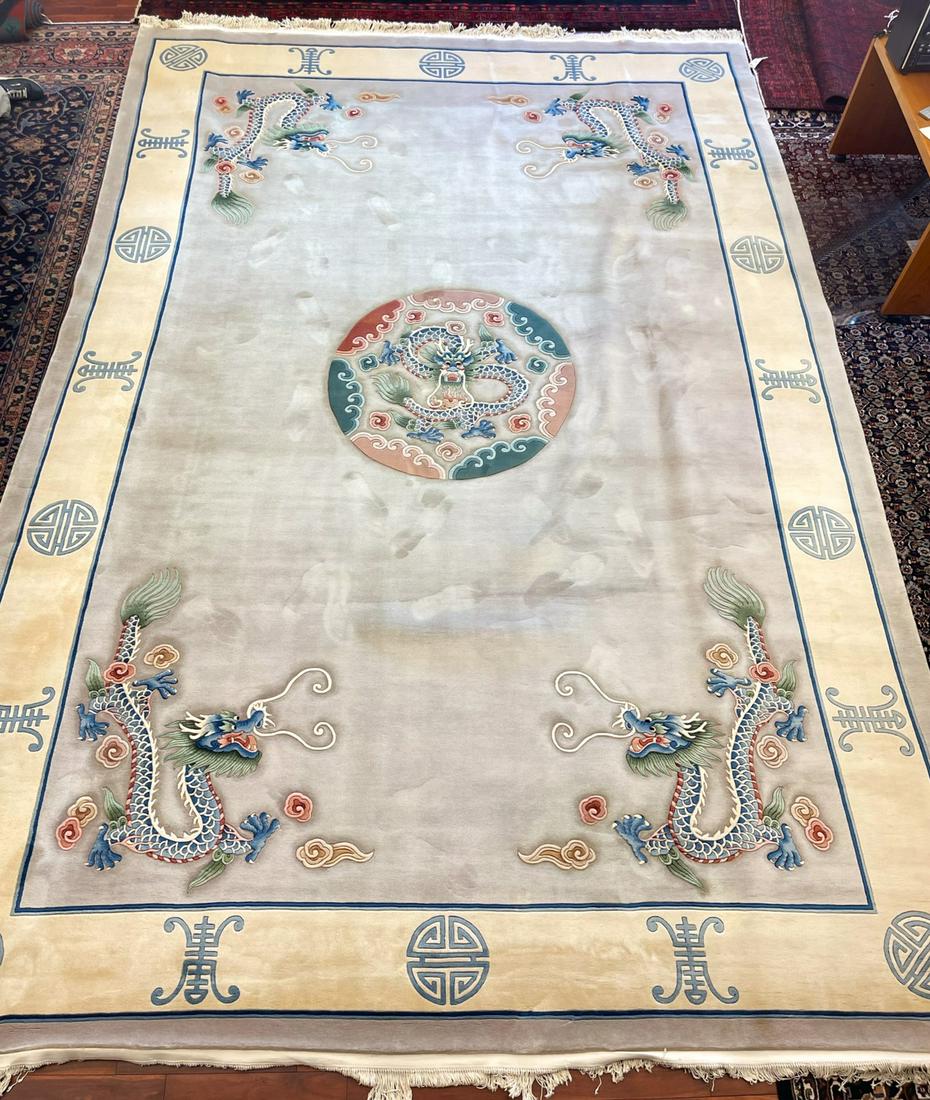 ROOM-SIZED (20th c) HANDWOVEN CHINESE CARPET (1 of 13)