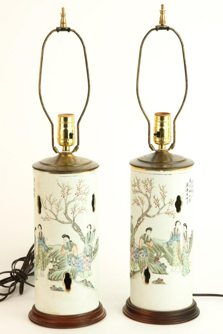 PAIR OF (19th c) CHINESE PORCELAIN VASES (1 of 12)